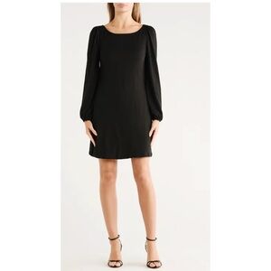 Laundry by Design Black Split Long Sleeve Shift Dress NWT